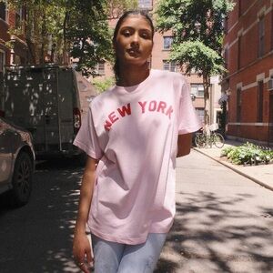 Pink “NEW YORK” Graphic Tee